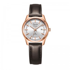 Alexandre Christie AC 1027 Rosegold White Brown Leather lady LDLRGSL